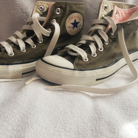 Double Upper Converse All Star Chuck Taylor Green and pink women 8 - Picture 16 of 16